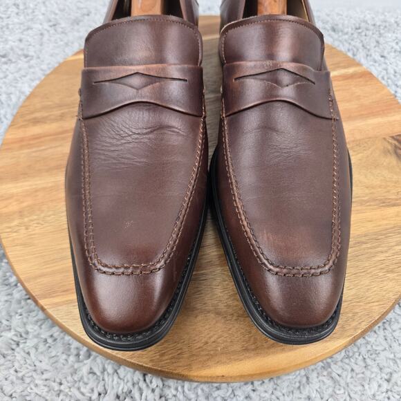 Mezlan Mens 9M Trento Brown Leather Slip On Business Casual Daily Penny Loafer - Picture 6 of 13